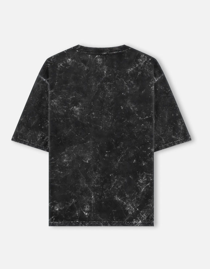 Inksara Cleanest Safest Loudest 09 Unisex Acid Washed Oversized Tee, vintage grey mineral wash streetwear with premium Indore pride typography, 7-star city edition."