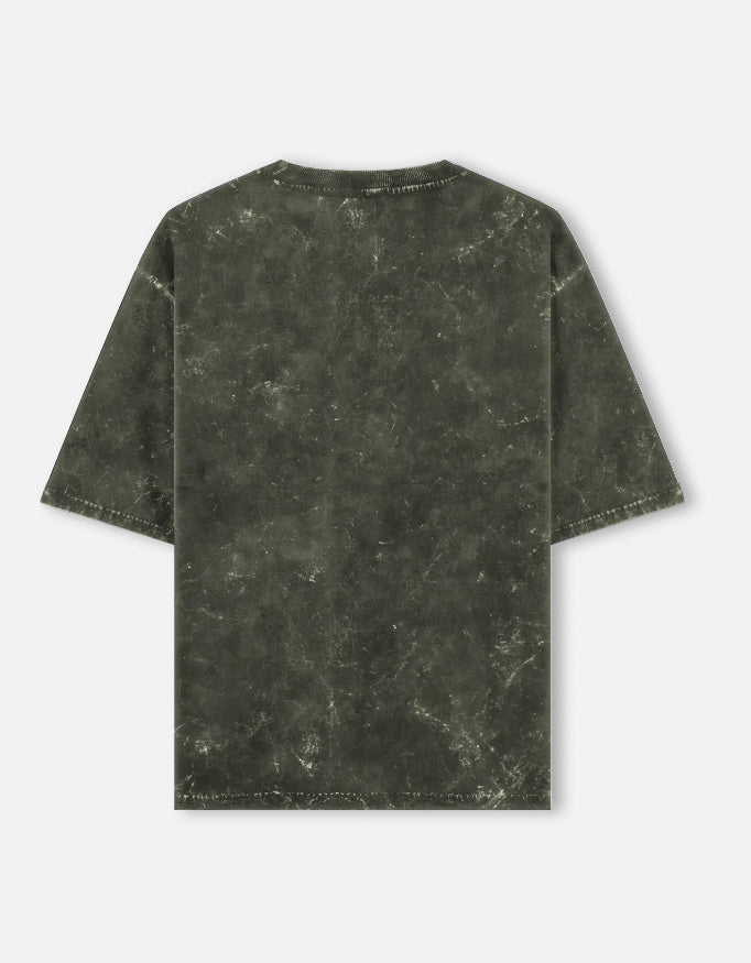 Inksara Cleanest Safest Loudest 09 Unisex Acid Washed Oversized Tee, vintage grey mineral wash streetwear with premium Indore pride typography, 7-star city edition."