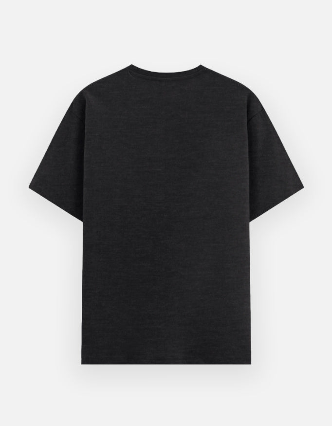 Inksara premium black oversized t-shirt featuring white Bhiya Ra box logo design, Indori slang streetwear fashion for men and women.