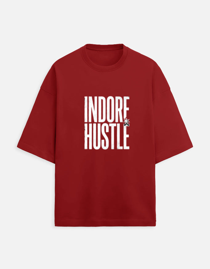 Inksara Indore Hustle premium Unisex Terry Oversized Tee featuring minimalist 09 branding, high-quality 240 GSM French Terry streetwear from Indore.