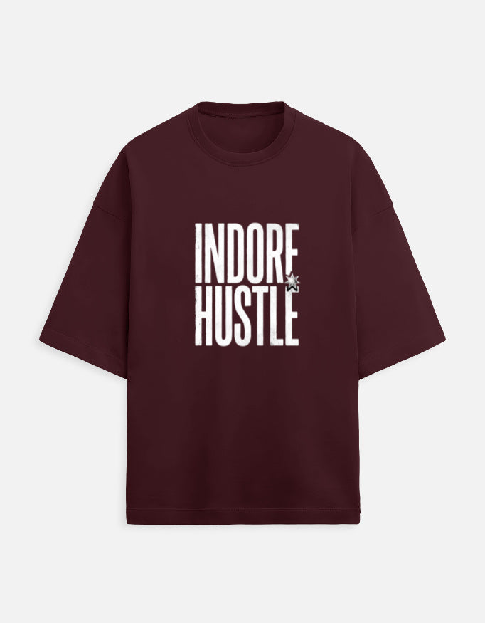 Inksara Indore Hustle premium Unisex Terry Oversized Tee featuring minimalist 09 branding, high-quality 240 GSM French Terry streetwear from Indore.