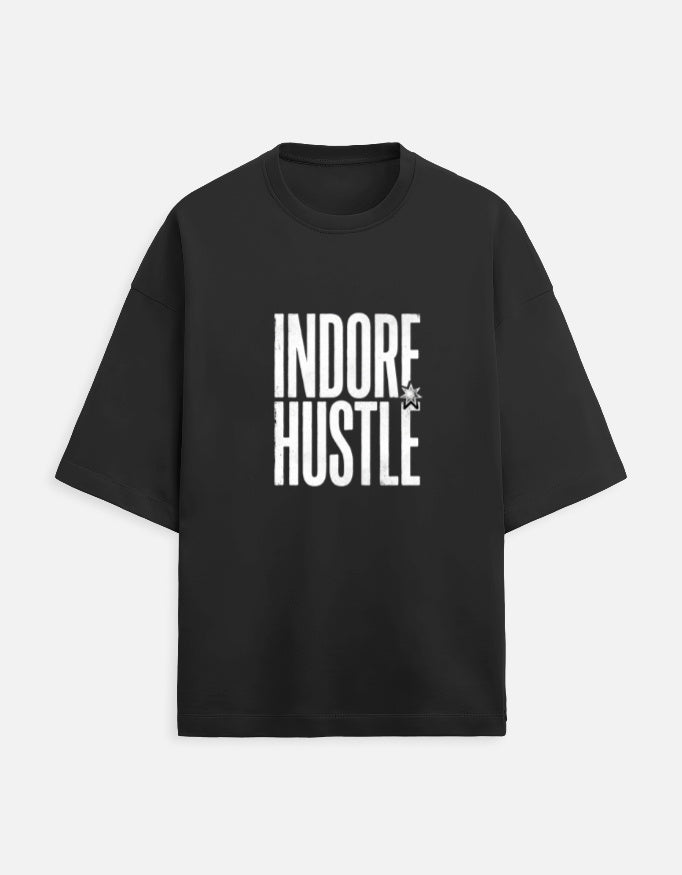 Inksara Indore Hustle premium Unisex Terry Oversized Tee featuring minimalist 09 branding, high-quality 240 GSM French Terry streetwear from Indore.