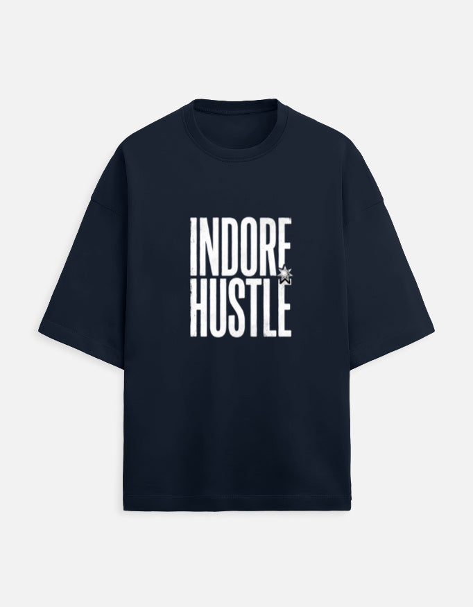 Inksara Indore Hustle premium Unisex Terry Oversized Tee featuring minimalist 09 branding, high-quality 240 GSM French Terry streetwear from Indore.