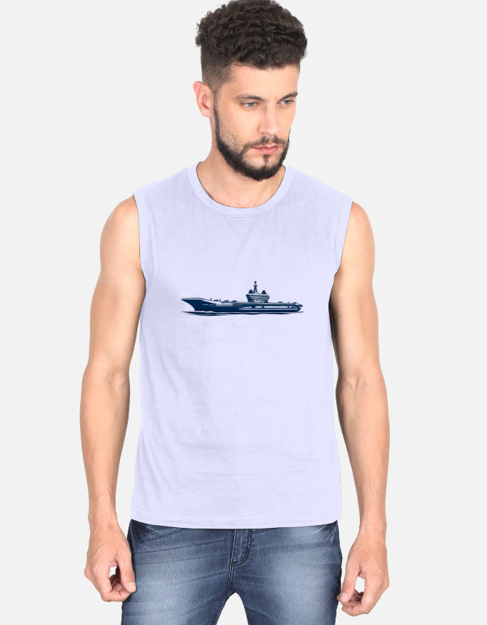 aircraft carrier Minimalist T-shirt for Men - Inksara Streetwear