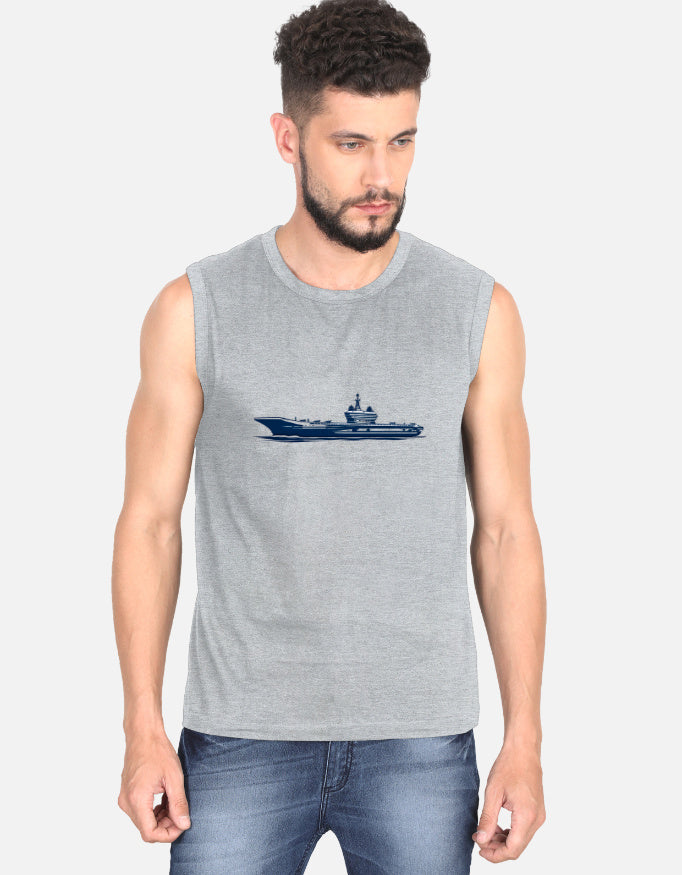 aircraft carrier Minimalist T-shirt for Men - Inksara Streetwear