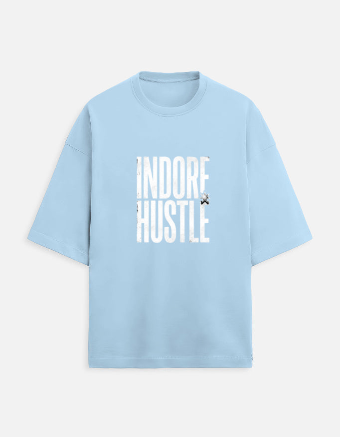 Inksara Indore Hustle premium Unisex Terry Oversized Tee featuring minimalist 09 branding, high-quality 240 GSM French Terry streetwear from Indore.