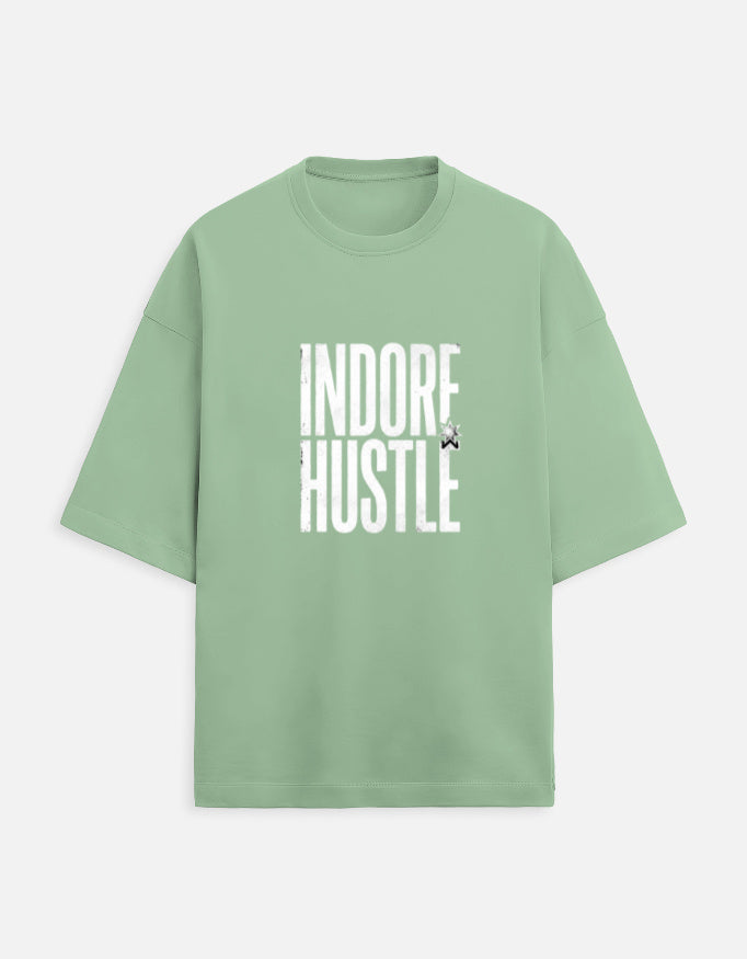 Inksara Indore Hustle premium Unisex Terry Oversized Tee featuring minimalist 09 branding, high-quality 240 GSM French Terry streetwear from Indore.