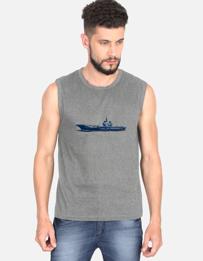 aircraft carrier Minimalist T-shirt for Men - Inksara Streetwear