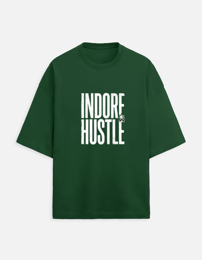 Inksara Indore Hustle premium Unisex Terry Oversized Tee featuring minimalist 09 branding, high-quality 240 GSM French Terry streetwear from Indore.