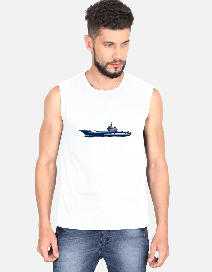 aircraft carrier Minimalist T-shirt for Men - Inksara Streetwear