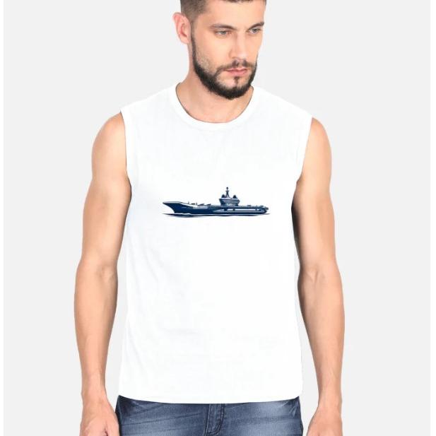 aircraft carrier Minimalist T-shirt for Men - Inksara Streetwear
