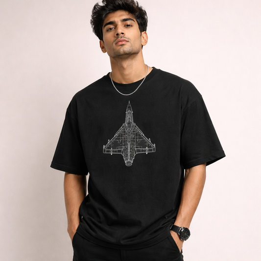 tejas jet Minimalist T-shirt for Men - Inksara Streetwear